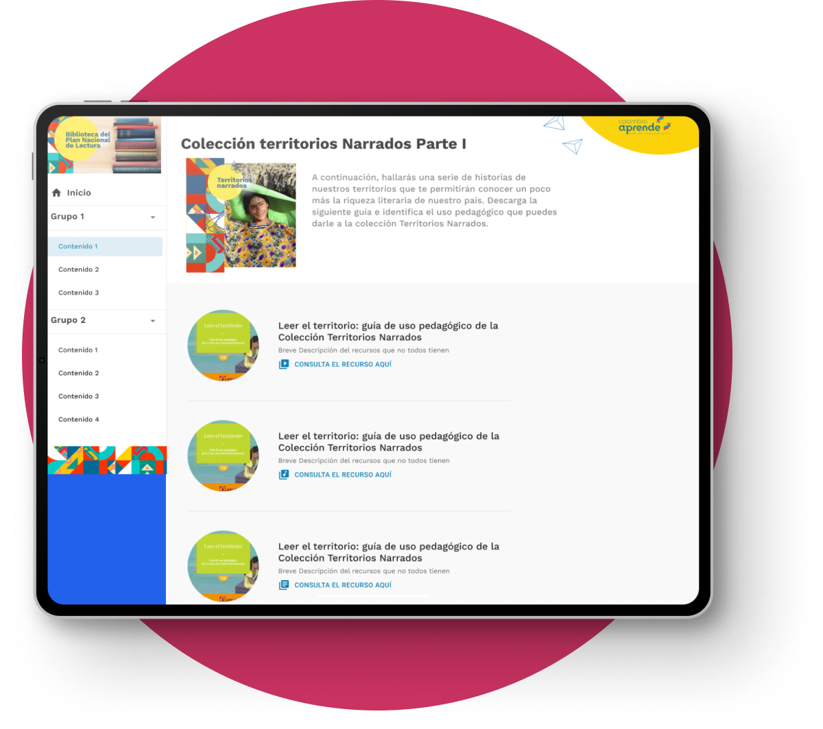 Aprender Digital platform interface
