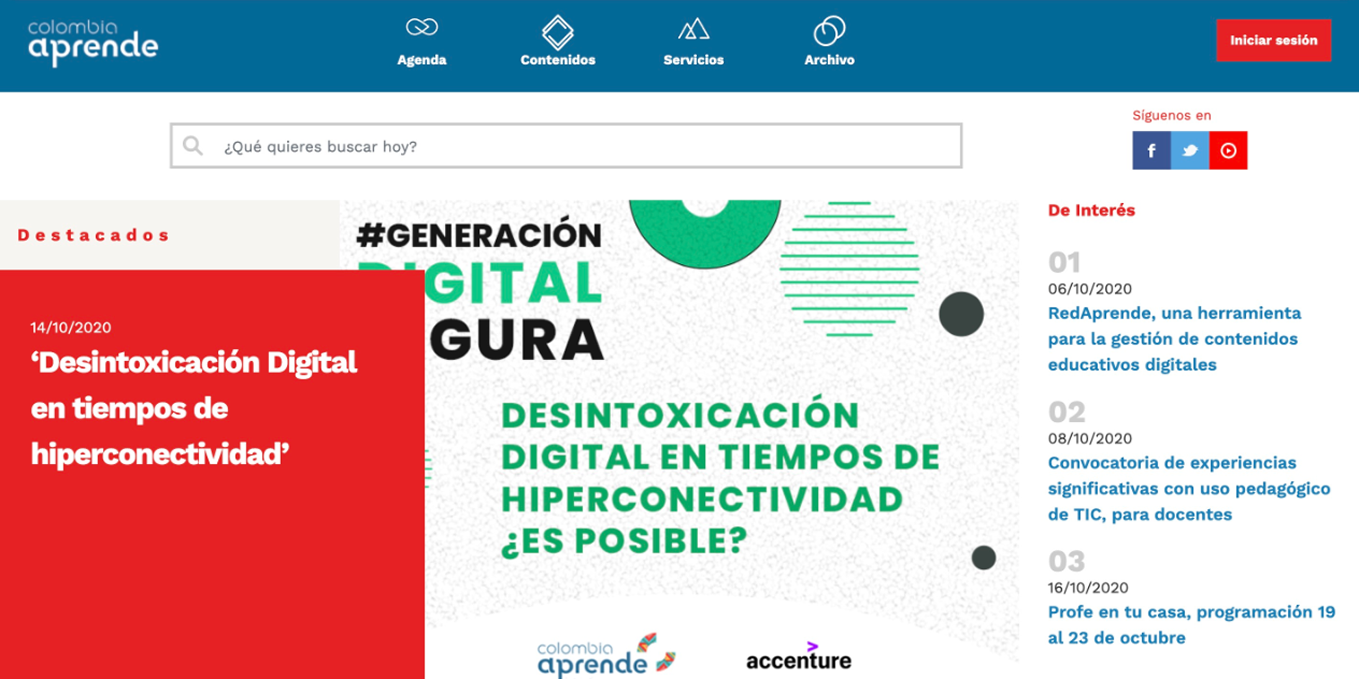 Colombia Aprende platform redesign